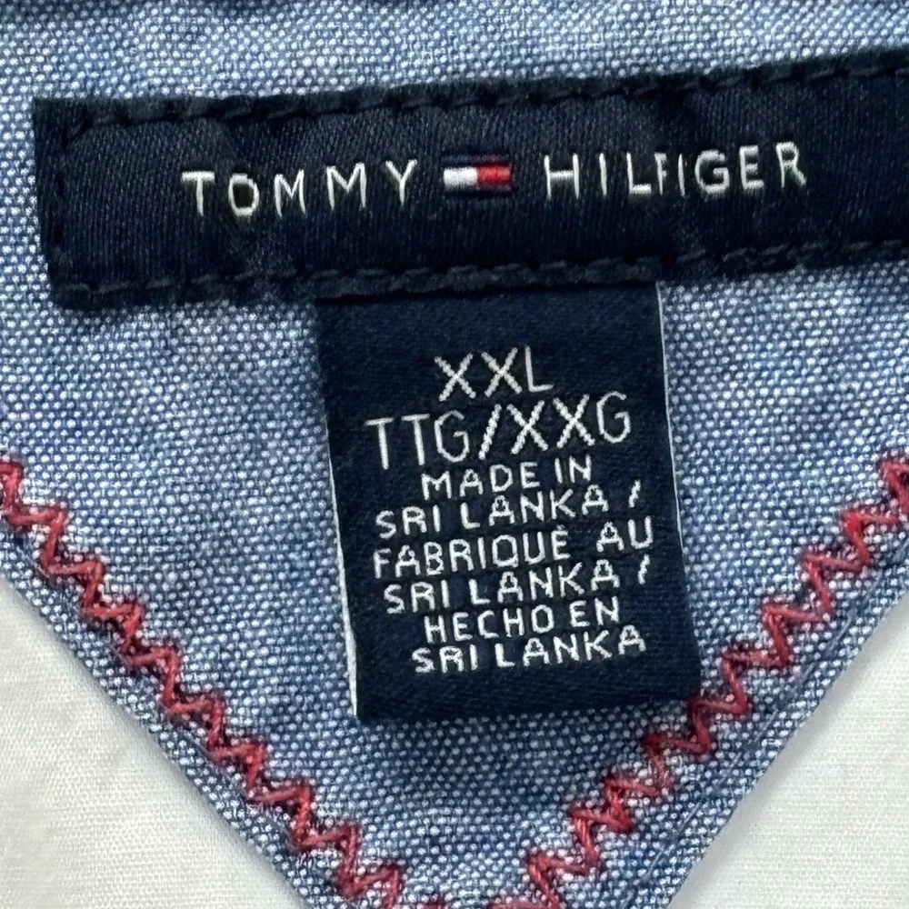 Unisex Tommy Hilfiger White Collared Button-Front Shirt Size XXL - Picture 4 of 11